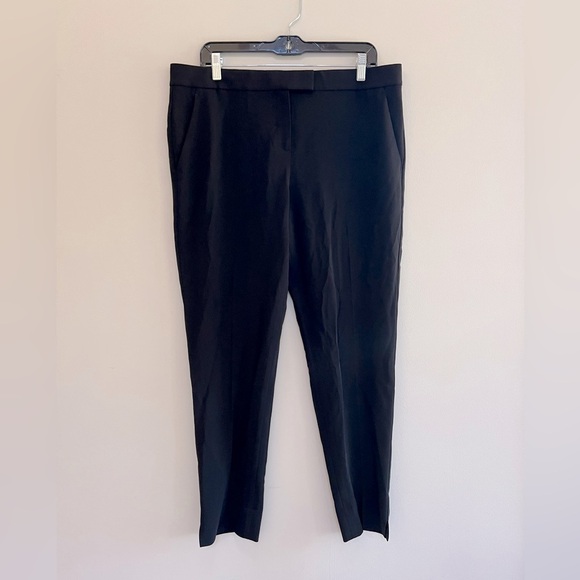 Theory Ibbey 2 Admiral Crepe Straight Leg Dress Trouser Pants in Black size 12